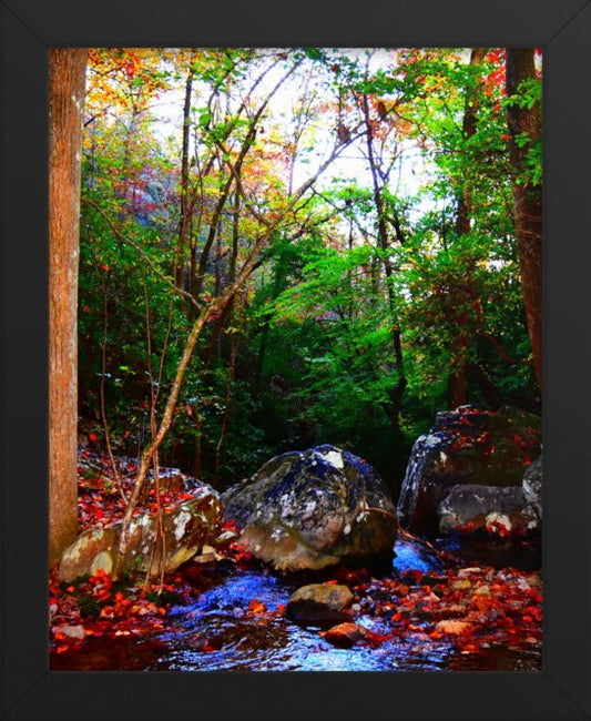 Autumn Rock Bridge Vertical Framed Photo